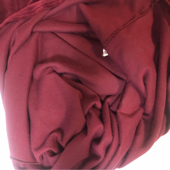 VTG Holiday Knitwear Velour Nightgown Burgundy Maroon Keyhole Neckline Button - Picture 10 of 11